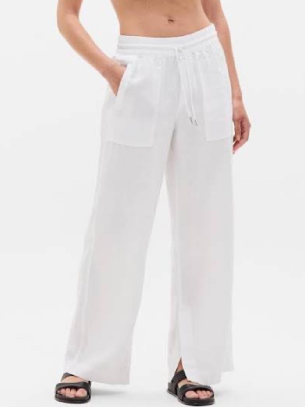 Athleta Retreat High Rise Wide Leg Linen Pant NWOT